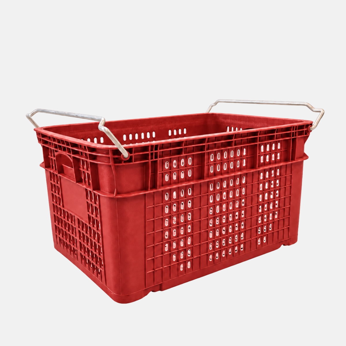 Bac à légume en plastique modèle petit de 70 litres de couleur rouge.