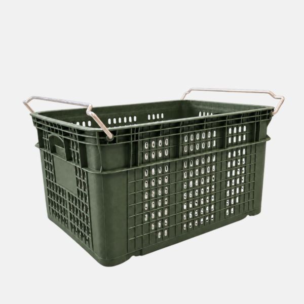 Bac à légume en plastique modèle petit de 70 litres de couleur vert olive.