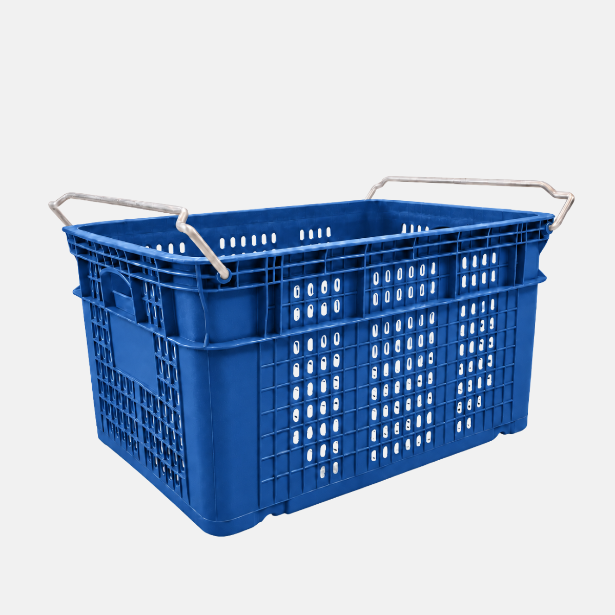Bac à légume en plastique modèle petit de 70 litres de couleur bleu foncé.