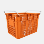 Bac à légume en plastique modèle petit de 100 litres de couleur orange.