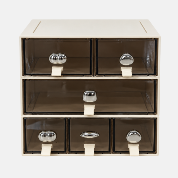 Organisateur de bureau avec 3 tiroirs modulables.