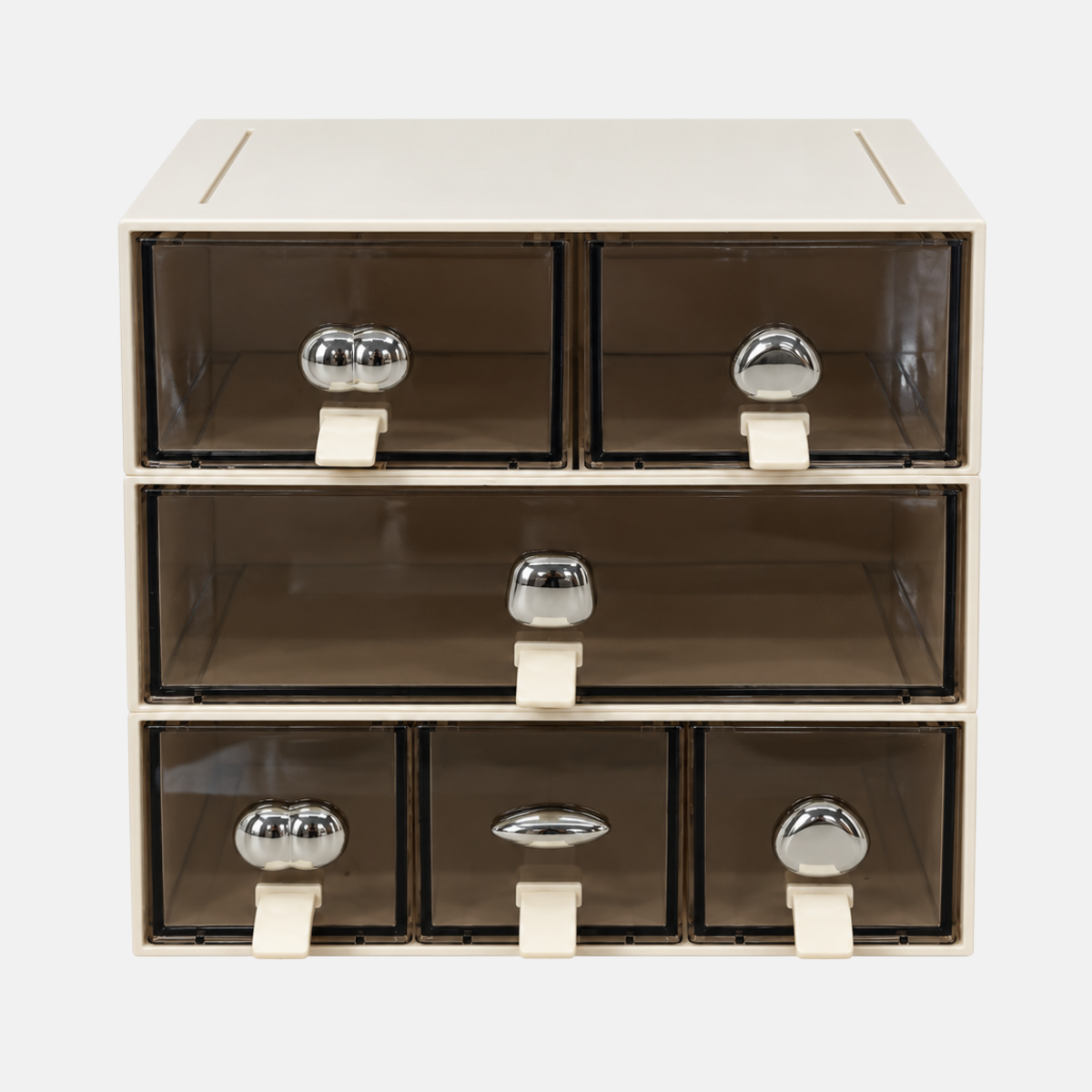 Organisateur de bureau avec 3 tiroirs modulables.