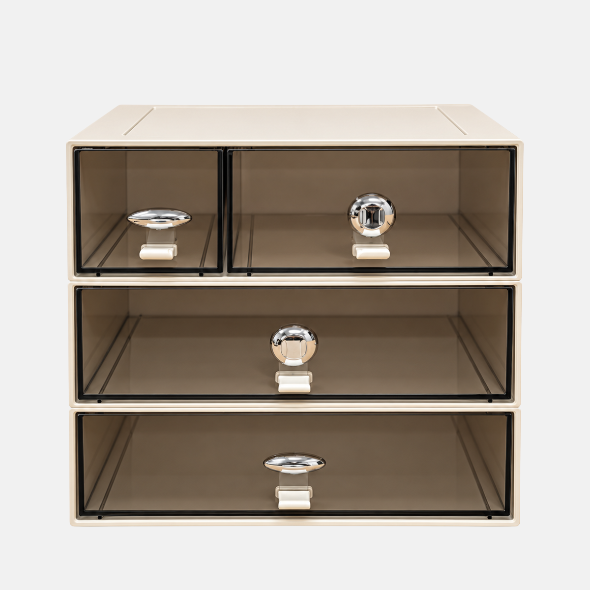 Organisateur de bureau avec 3 tiroirs modulables.