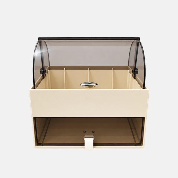Organisateur de bureau avec 1 tiroirs et un couvercle.