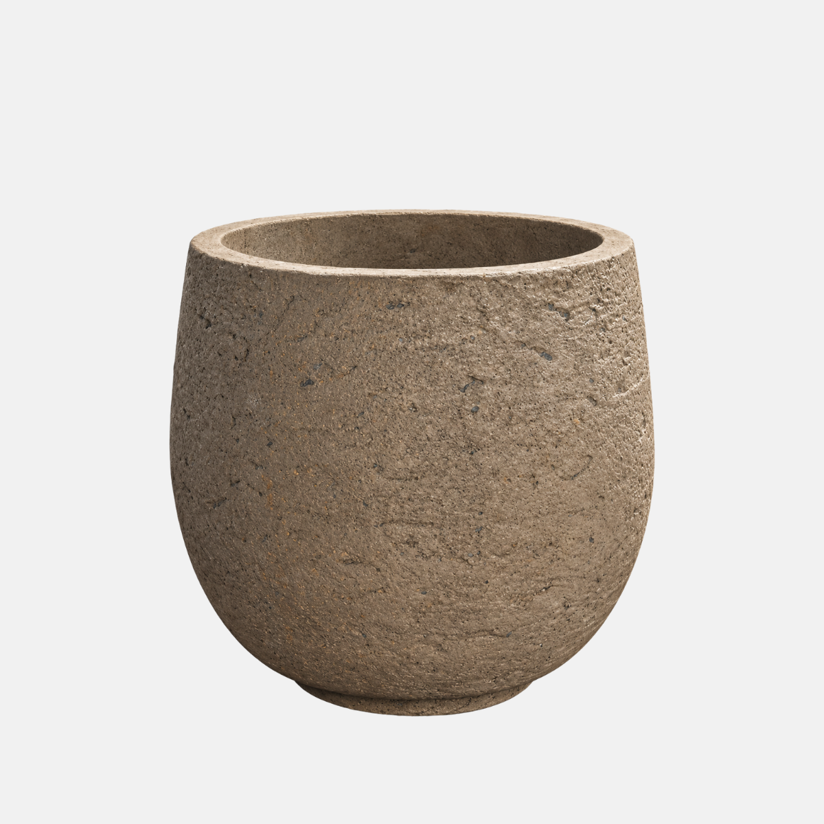 JA02735-cache-pot-d41-h35-rcw-4173b Cache pot effet pierre marron de 41 cm de diamètre pour 35 cm de hauteur.