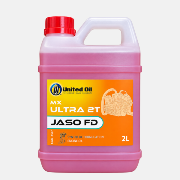 Huile pour moteur débroussailleuse 2T de 2 litres.
