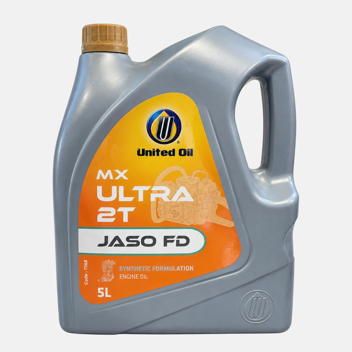 QU04638-huile-moteur-mx-2T-jaso-5L Huile moteur pour débroussailleuse 2T de 5 litres.